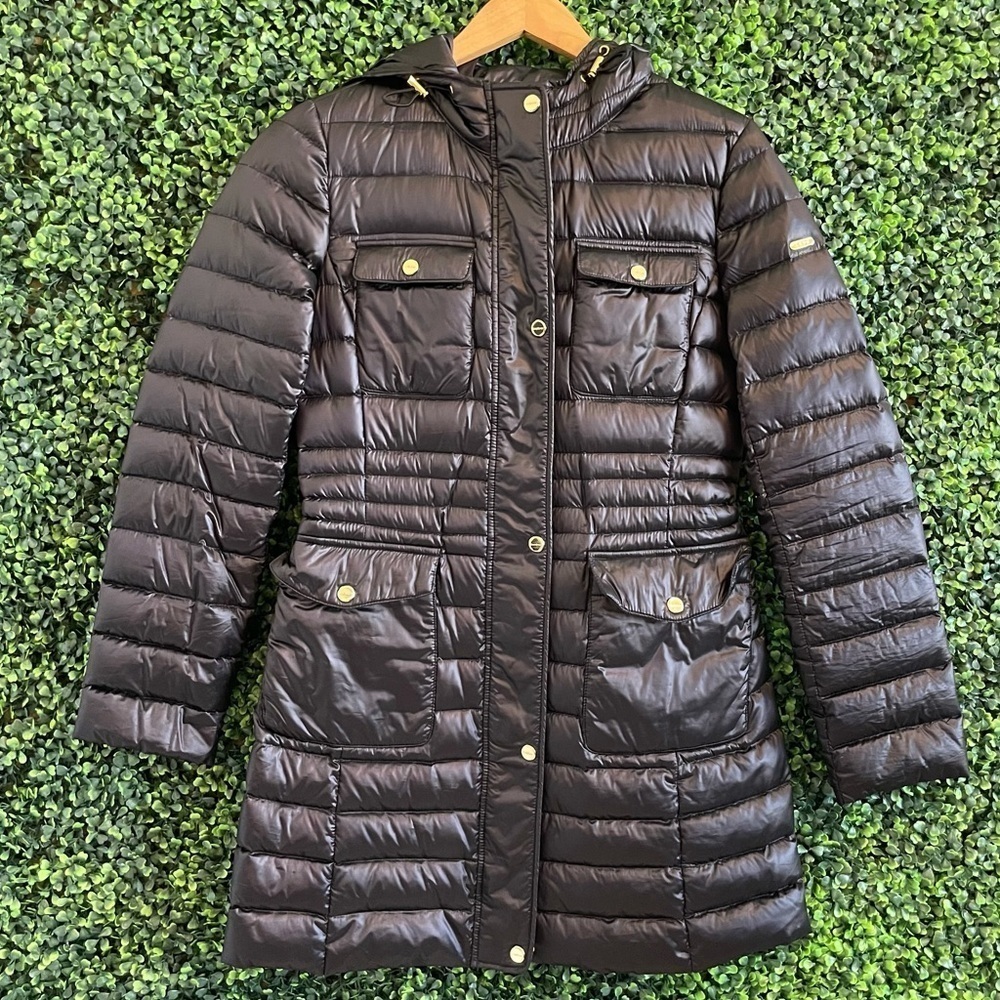 NWOT BEBE Long Quilted Jacket S